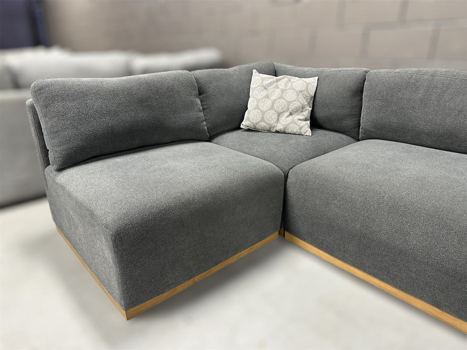 Henredon Murphy Fabric Modular Sectional with Ottoman, Gray - One & Only Furniture