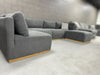 Henredon Murphy Fabric Modular Sectional with Ottoman, Gray - One & Only Furniture
