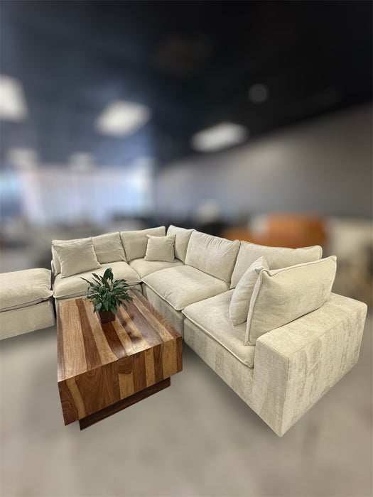 Sereen Modular Sectional (Cream) – 5 Piece Layout - One & Only Furniture