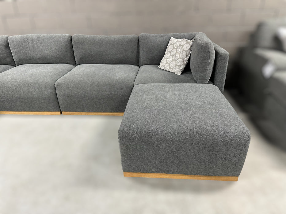 Henredon Murphy Fabric Modular Sectional with Ottoman, Gray - One & Only Furniture