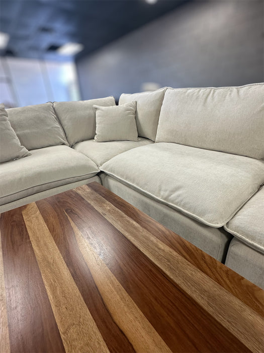 Sereen Modular Sectional (Cream) – 5 Piece Layout - One & Only Furniture