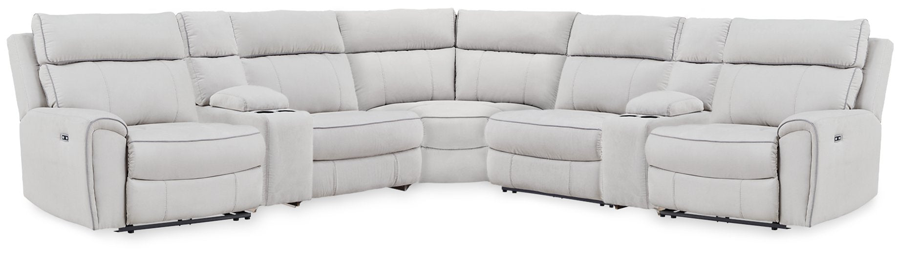Social Pointe Reclining Sectional with Storage Consoles - One & Only Furniture