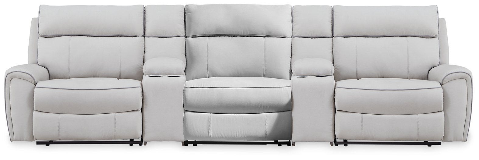 Social Pointe Reclining Sectional with Storage Consoles - One & Only Furniture