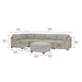 Thomasville Tisdale Modular Sectional 6-piece Taupe with Storage Ottoman - One & Only Furniture