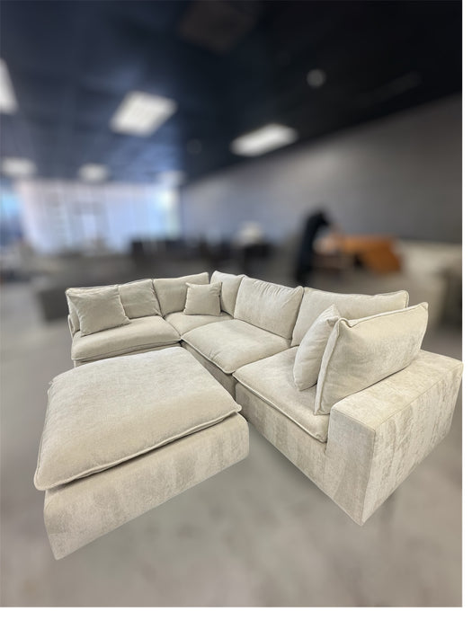 Sereen Modular Sectional (Cream) – 5 Piece Layout - One & Only Furniture