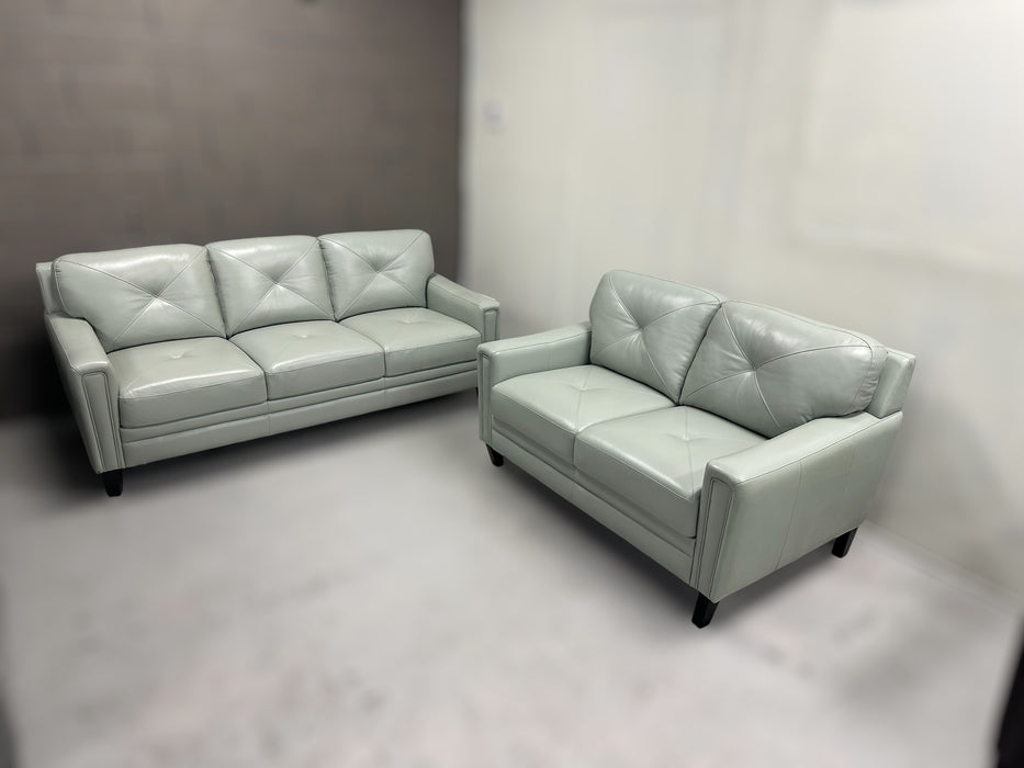 Atmore by Abbyson – Genuine Leather Sofa & Loveseat Set - One & Only Furniture