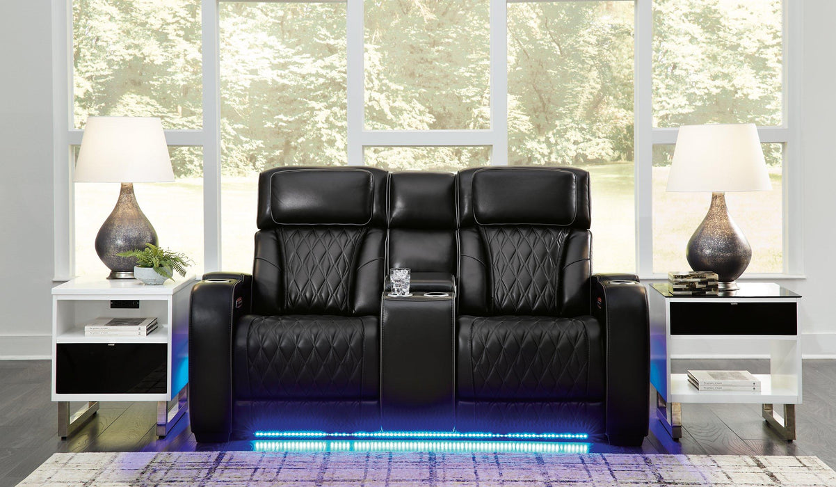 Boyington Power Reclining Loveseat with Console - One & Only Furniture