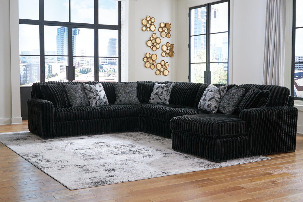 Midnight-Madness Sectional with Chaise - One & Only Furniture