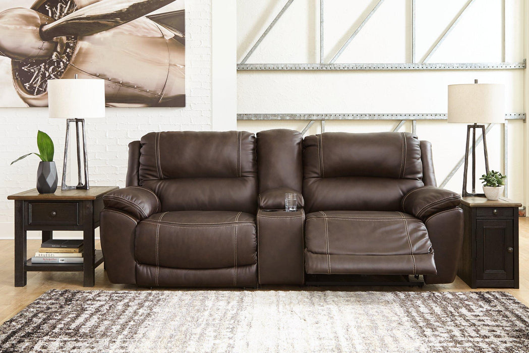 Dunleith Power Reclining Loveseat with Console - One & Only Furniture