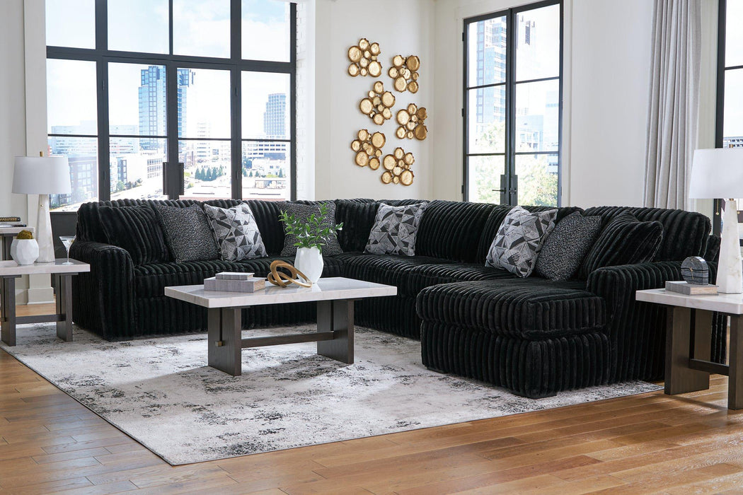 Midnight-Madness Sectional with Chaise - One & Only Furniture