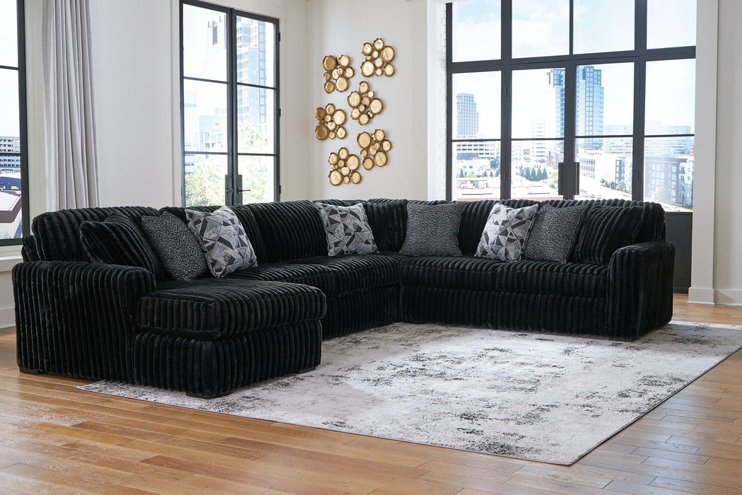 Midnight-Madness Sectional with Chaise - One & Only Furniture