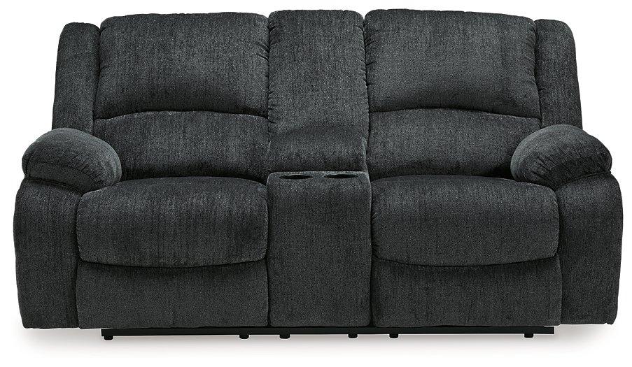 Draycoll Reclining Loveseat with Console - One & Only Furniture