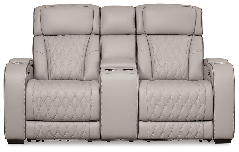 Boyington Power Reclining Loveseat with Console - One & Only Furniture