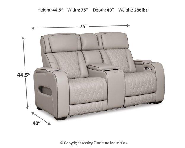 Boyington Power Reclining Loveseat with Console - One & Only Furniture