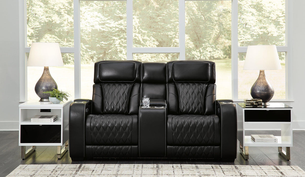 Boyington Power Reclining Loveseat with Console - One & Only Furniture