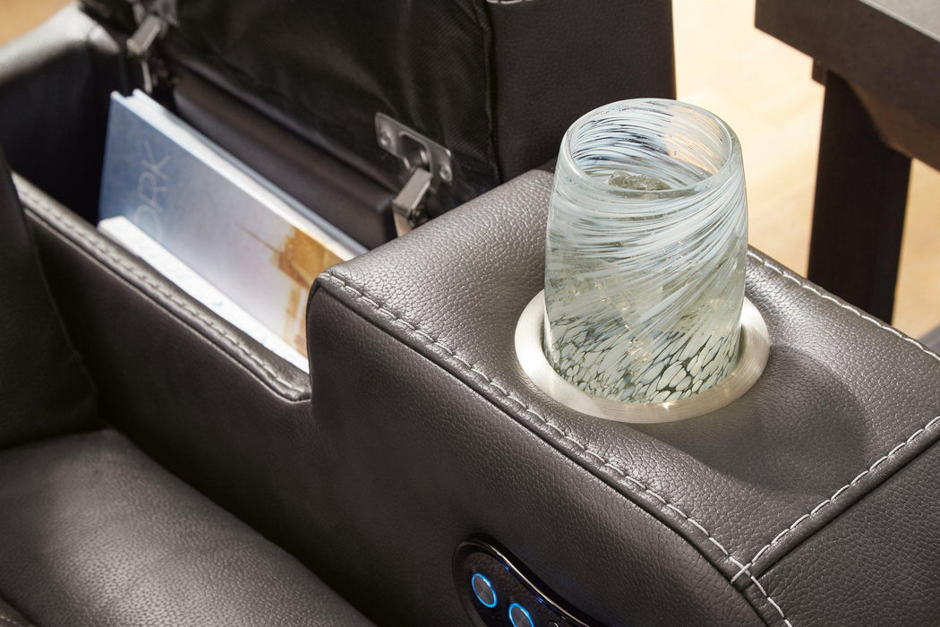 Fyne-Dyme Power Reclining Loveseat with Console - One & Only Furniture