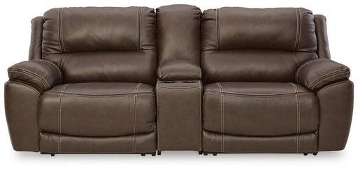 Dunleith Power Reclining Loveseat with Console - One & Only Furniture