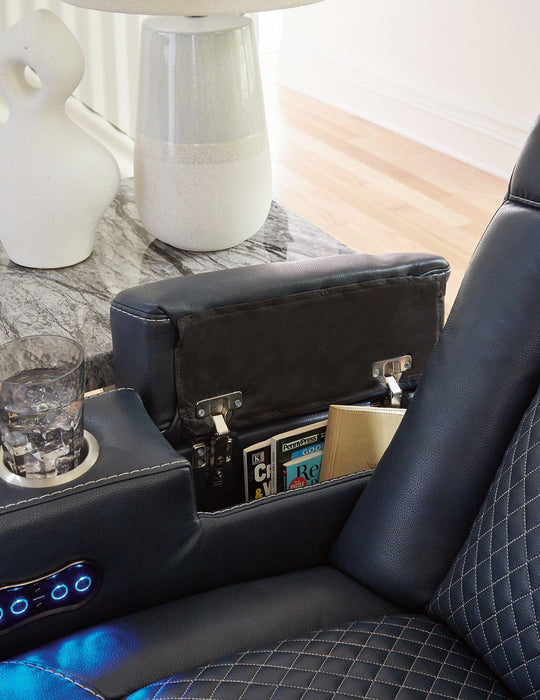 Fyne-Dyme Power Reclining Loveseat with Console - One & Only Furniture