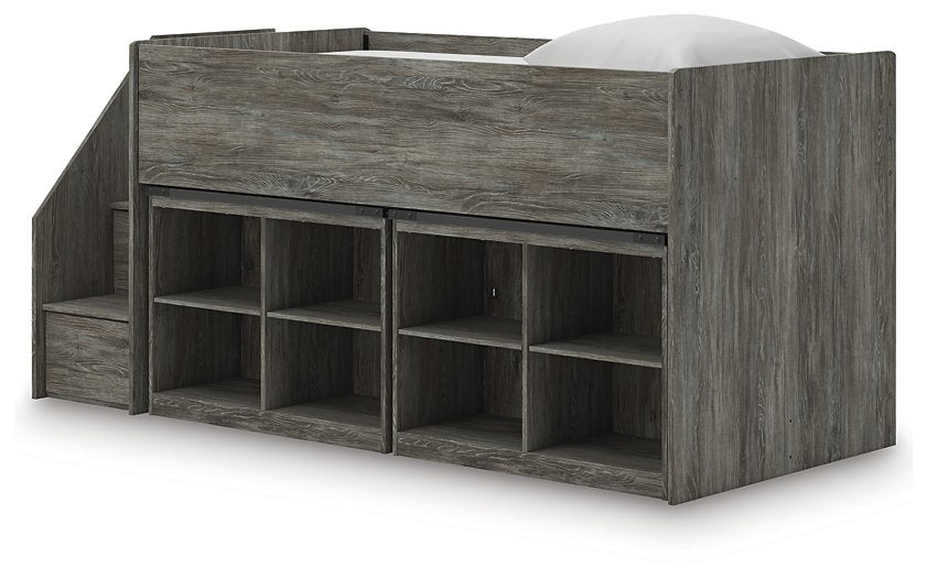 Frandern Loft Bed with Bookcase Storage - One & Only Furniture
