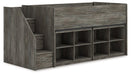 Frandern Loft Bed with Bookcase Storage - One & Only Furniture