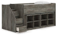 Frandern Loft Bed with Bookcase Storage - One & Only Furniture