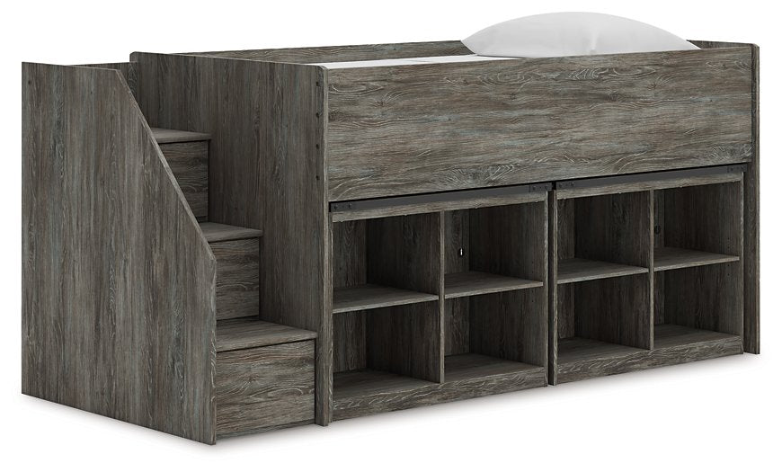Frandern Loft Bed with Bookcase Storage - One & Only Furniture