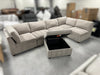 Thomasville Tisdale Modular Sectional 6-piece Taupe with Storage Ottoman - One & Only Furniture