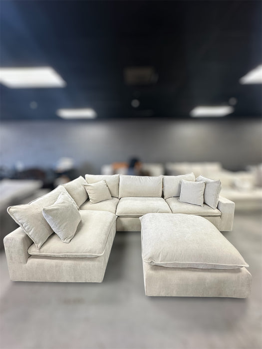 Sereen Modular Sectional (Cream) – 5 Piece Layout - One & Only Furniture