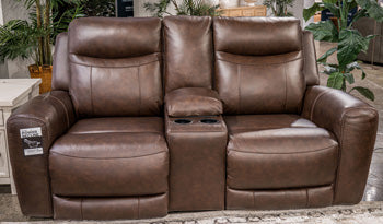Gravier Power Reclining Loveseat with Console - One & Only Furniture