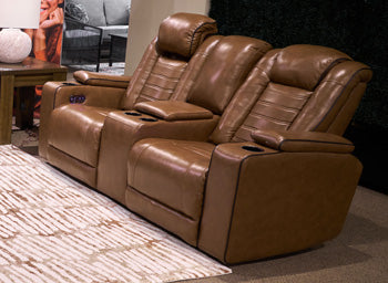Gruaro Power Reclining Loveseat with Console - One & Only Furniture