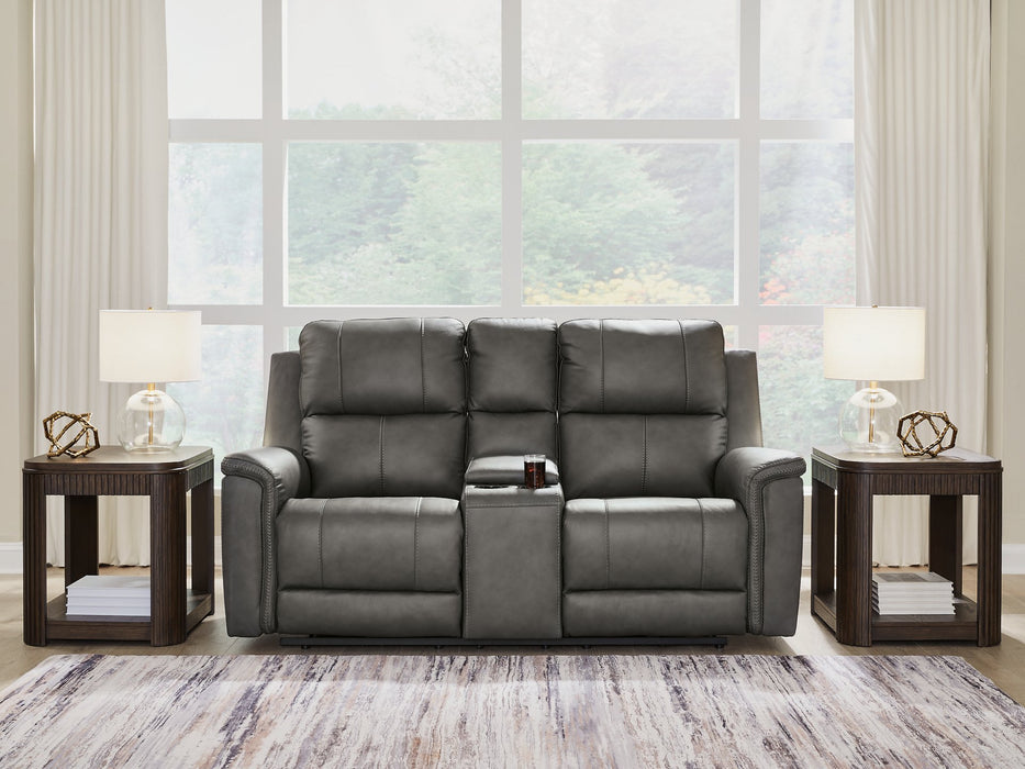 Bleckley Power Reclining Loveseat with Console - One & Only Furniture