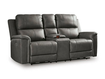 Bleckley Power Reclining Loveseat with Console - One & Only Furniture