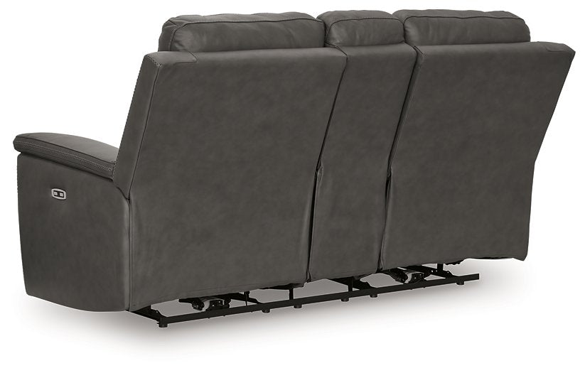 Bleckley Power Reclining Loveseat with Console - One & Only Furniture