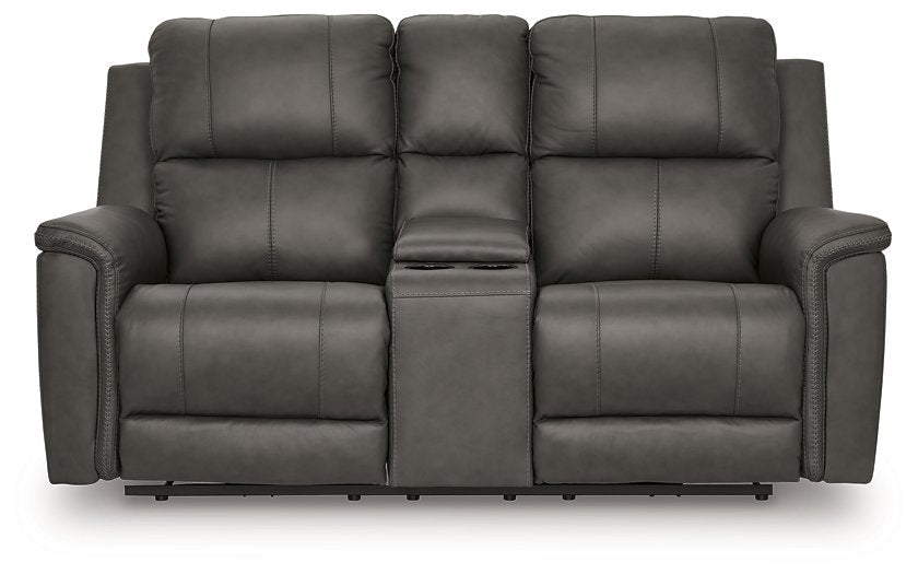 Bleckley Power Reclining Loveseat with Console - One & Only Furniture