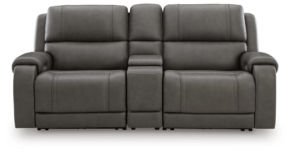 5Z - Pittson Power Reclining Sectional Loveseat with Console - One & Only Furniture