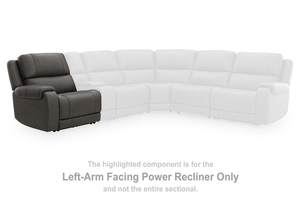 5Z - Pittson Power Reclining Sectional Loveseat with Console - One & Only Furniture